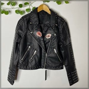 Blank NYC Women's Black Heartbreaker Studded Jacket
